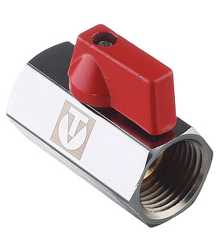 Кран шаровой латунный Valtec 1/2 ВР(г) х 1/2 ВР(г) мини прямой (VT.330.N.04)