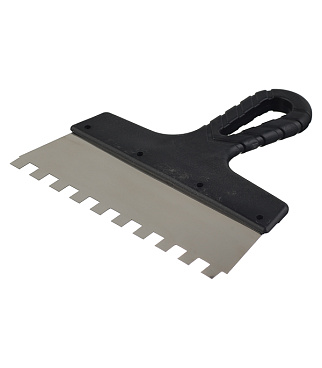 Шпатель зубчатый 200х10 мм с пластиковой ручкой (131150)