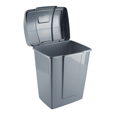 Контейнер для мусора Martika Форте с крышкой 13 л пластик серебристый