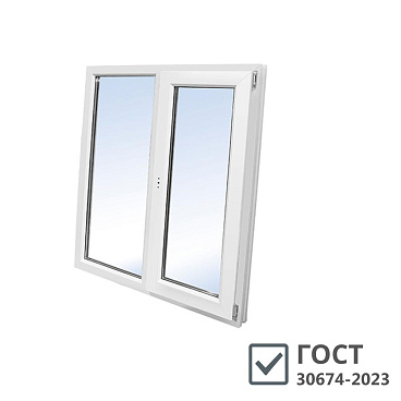 Пластиковое окно VEKA WHS Halo 60 1160х1000 мм 2 створки левая глухая правая поворотно-откидная однокамерное