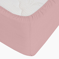 Простыня на резинке 120х200х30 см сатин пудровая Lorikeet Solo