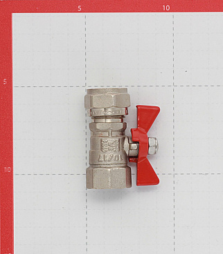 Кран шаровой латунный Valtec 16 обж(ц) х 1/2 ВР(г) для металлопластиковых труб бабочка прямой (VT.342.N.1604)