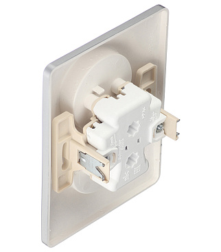 Розетка Systeme Electric Glossa встраиваемая алюминий (GSL000320)