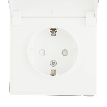 Розетка Systeme Electric ArtGallery встраиваемая белая со шторками с крышкой (GAL000146)