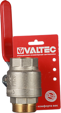 Кран шаровой латунный Valtec Base 1 1/2 ВР(г) х 1 1/2 НР(ш) ручка прямой (VT.215.N.08)