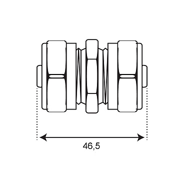 Соединитель прямой 20 обж(ц) х 20 обж(ц)