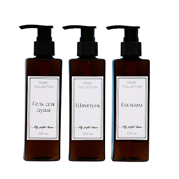 Дозатор для шампуня/геля/бальзама See You Home пластик белый/коричневый