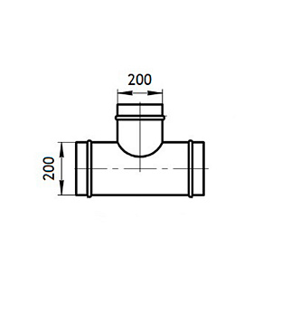 Тройник для круглых воздуховодов d200 мм 90° оцинкованный