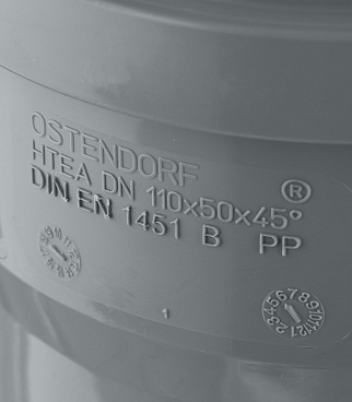 Тройник Ostendorf HTEA d110х50 мм 45° пластиковый для внутренней канализации (115220)