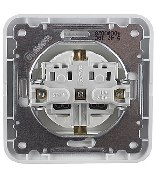 Розетка Makel Mimoza встраиваемая белая со шторками (12058)