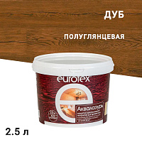 Лак антисептик акриловый Eurotex Аквалазурь дуб 2,5 л