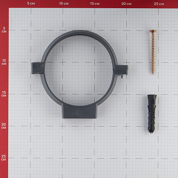 Хомут сантехнический 110 мм пластик с дюбелем для крепления трубы (2 шт.)