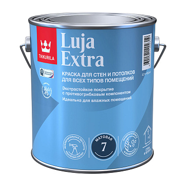 Краска моющаяся Tikkurila/Tikkivala Luja Extra матовая база С бесцветная 2,7 л