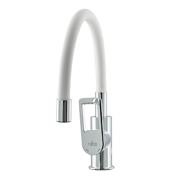 Смеситель для кухни Rossinka Z хром/белый с гибким изливом однорычажный (Z35-35U-White)