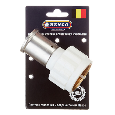 Муфта Henco (18PKW-3207) 32(пресс) х 1 1/4 ВР(г) белая PVDF