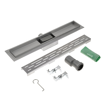 Лоток душевой Ore с гидрозатвором 500х60 мм d40 мм решетка из нержавеющей стали (Drain H2)