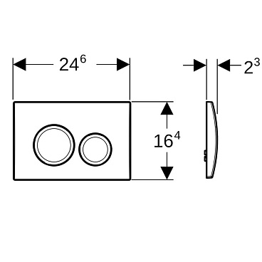 Клавиша смыва для инсталляций Geberit Delta 20 хром глянцевый (115.127.21.1)