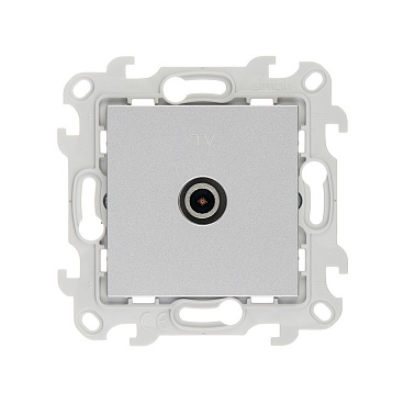 Розетка телевизионная Simon 24 Harmonie встраиваемая алюминий TV (2410475-033)