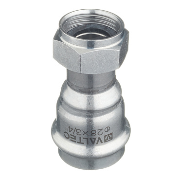 Соединитель VALTEC (VTi.908.I.002805) 28 мм х 3/4 ВР(г) нержавеющая сталь с накидной гайкой