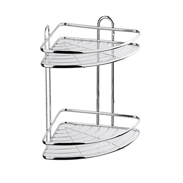 Полка для ванной Fora Floria угловая двухъярусная 335х255х255 мм металл хром (FOR-2006/8090)