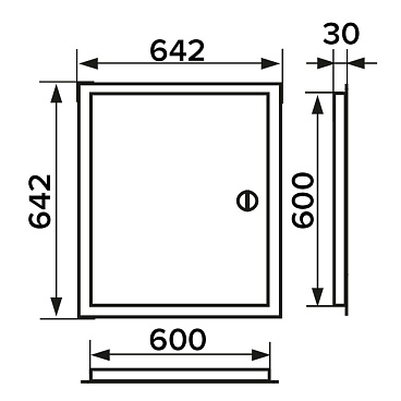Люк ревизионный Era стальной 600х600 мм врезной с замком