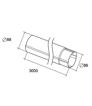 Труба водосточная Grand Line металлическая d90 мм 2,5 м белый RAL 9003