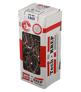 Саморезы оконные 25x3,9 мм с буром желтые (500 шт.)