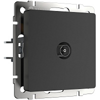 Розетка телевизионная Werkel встраиваемая черная матовая (a051612)