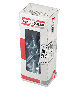 Болт оцинкованный M6x25 мм DIN 933 (70 шт.)