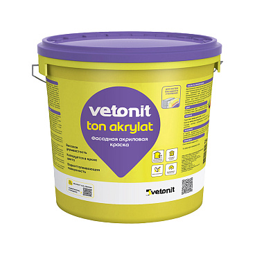 Краска фасадная Vetonit Weber.ton Akrylat база 100А белая 25 кг