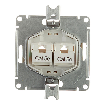 Розетка компьютерная Systeme Electric Glossa встраиваемая титан 2хRJ45 (GSL000485KK)
