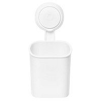 Стакан для ванной Master House Нодрил с держателем пластик белый (75966)