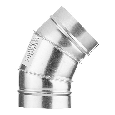 Отвод для круглых воздуховодов d100 мм на 45° оцинкованный