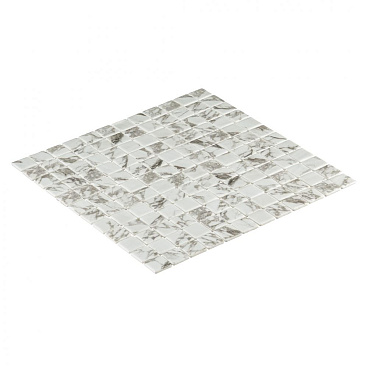 Мозаика Lavelly Smalta мрамор белый стеклянная 311х311х4,9 мм матовая