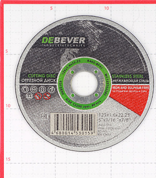 Круг отрезной по нержавеющей стали Debever 125х22х1,6 мм (WC12516228S/30159)