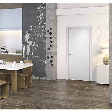 Дверь межкомнатная 720х2036 мм финишпленка белая глухая с притвором с замком