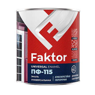 Эмаль ПФ-115 Faktor желтая полуматовая 0,8 кг
