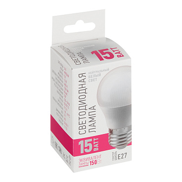 Лампа светодиодная Онлайт E27 4000К 15 Вт 1400 Лм 220-240 В шар G45 матовая