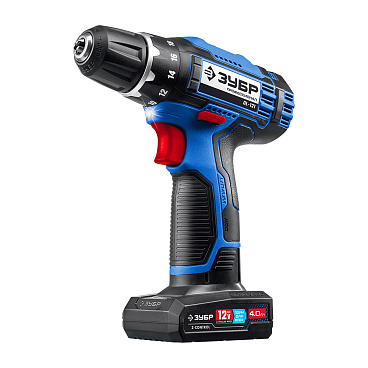 Дрель-шуруповерт аккумуляторная Зубр DL-121-42 12 В 4 Ач Li-Ion 2 АКБ и ЗУ