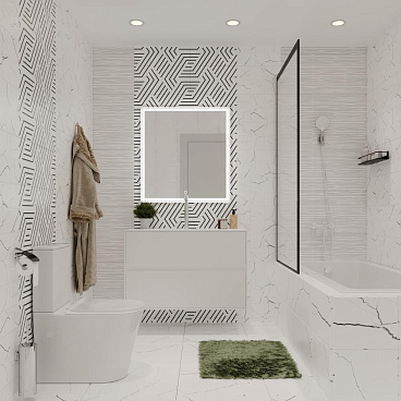 Плитка облицовочная Lavelly Skandi Marble Mosaic белая рельеф 400х200х8 мм (15 шт.=1,2 кв.м)
