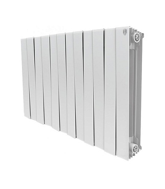 Радиатор биметаллический Royal Thermo Piano Forte 500 мм 12 секций 1" боковое подключение 591х960 мм белый