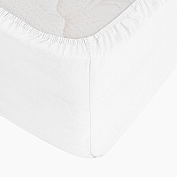 Простыня на резинке 200х200х30 см сатин белая Lorikeet Solo