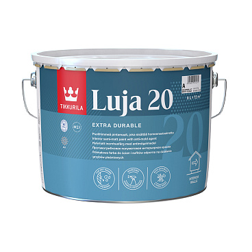 Краска моющаяся Tikkurila/Tikkivala Luja Extra полуматовая база А белая 9 л