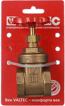 Задвижка клиновая латунный Valtec 1 ВР(г) х 1 ВР(г) вентиль (VT.012.G.06)