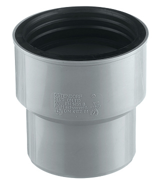 Переходник Ostendorf HTUG d110х124 мм пластиковый на чугун с сальником для внутренней канализации (115820)