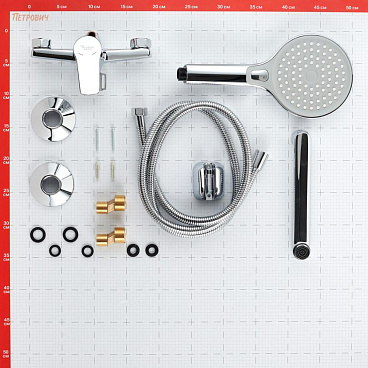 Смеситель для ванны Corsa Deco KX хром однорычажный со средним изливом с лейкой (FBTKX2)