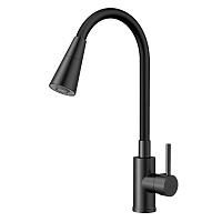 Смеситель для кухни Esko Kitchen черный с гибким изливом однорычажный (K47BB)