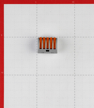 Клемма на 5 проводов Wago 0,08-2,5 кв.мм с рычажками без пасты (40 шт.) (222-415/2652)