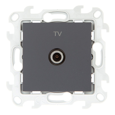 Розетка телевизионная Simon 24 Harmonie встраиваемая графит TV (2450476-038)