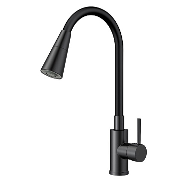 Смеситель для кухни Esko Kitchen черный с гибким изливом однорычажный (K47BB)